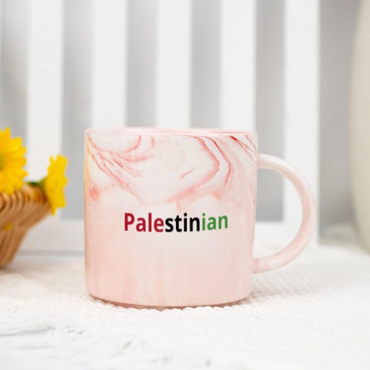 Free Palestine, red black and green, watermelon Marble Mugs