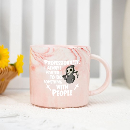 Grim Reaper Funny, Professional With People Marble Mugs