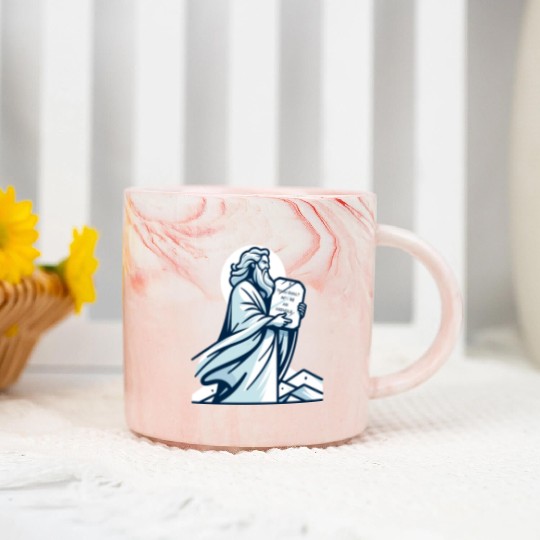 Thou shalt not be an asshole funny Moses design Marble Mugs