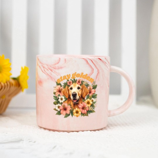 Dog Lovers Golden Retriever Marble Mugs