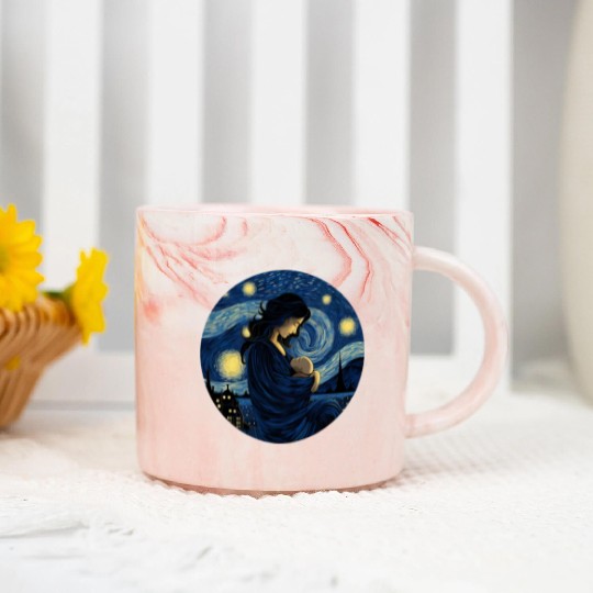 Breastfeeding Starry Night Marble Mugs Motherhood