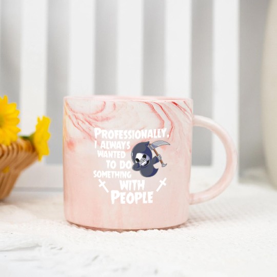 Grim Reaper Funny, Working With People Marble Mugs