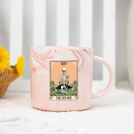Funny Tarot Card Yoga Meditation Zen Marble Mugs
