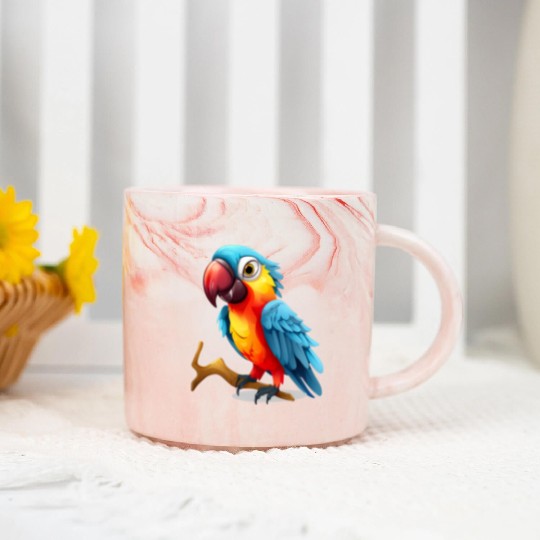 Macaw Parrot for a Bird Lover Animal Lover Marble Mugs
