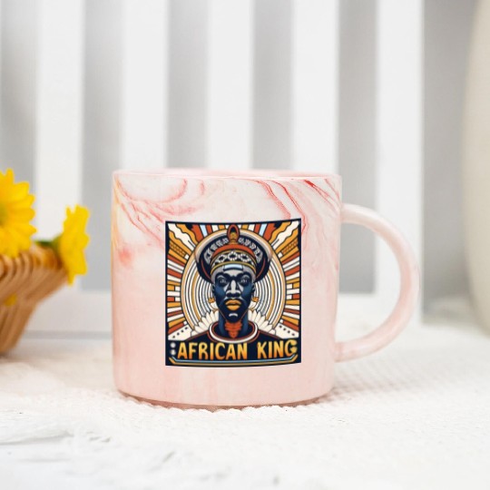 African King Gift For Afrocentric Lovers Marble Mugs