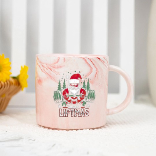 merry liftmas ugly christmas funny,Gym Workout Marble Mugs