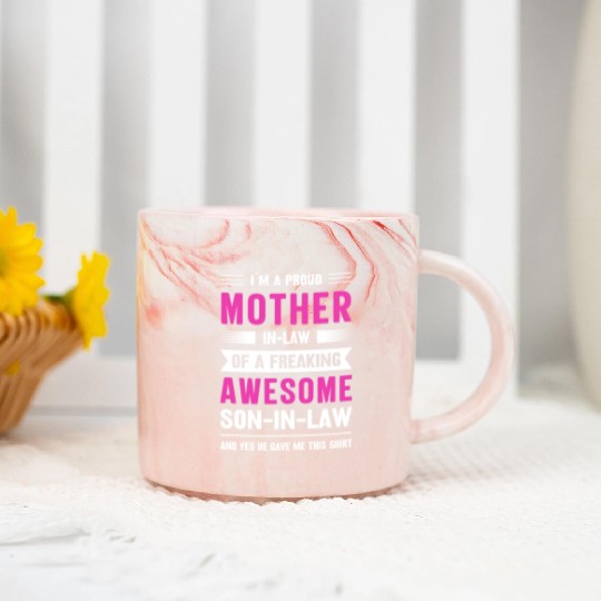 Mothers day mom son-in-law Marble Mugs