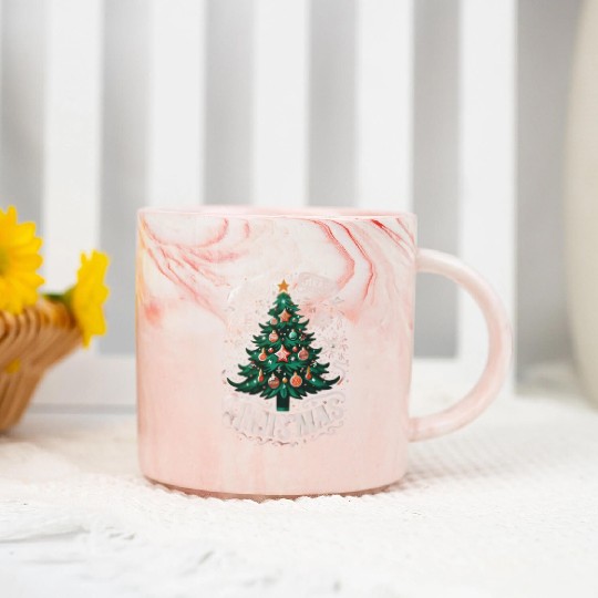 merry christmas tree Marble Mugs