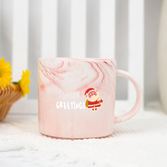 Seasons greetings Christmas outfits Marble Mugs