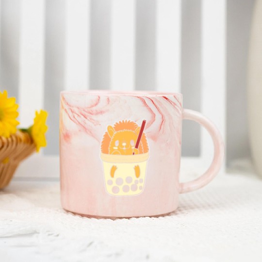 Boba Tea Hedgehog Pet Lover Gift Marble Mugs
