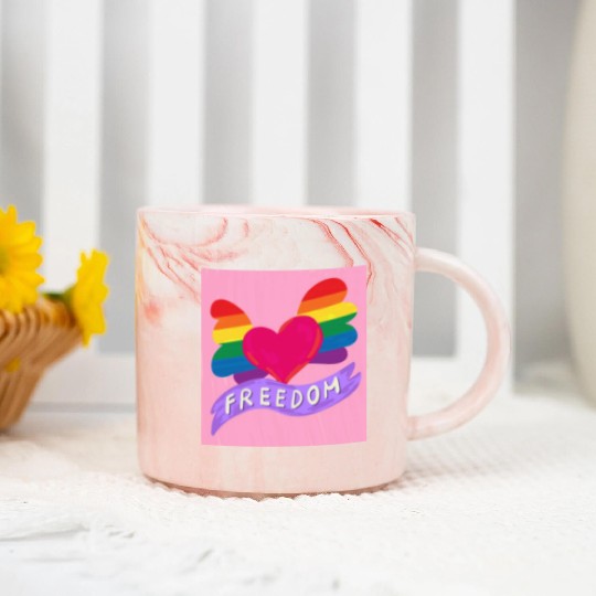 Love Freedom Marble Mugs
