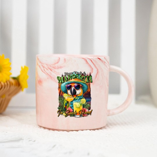 Balanced Diet is A Margarita in Eachs Hands Parrot Marble Mugs