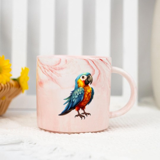 Macaw Parrot for a Bird Lover Animal Lover Marble Mugs