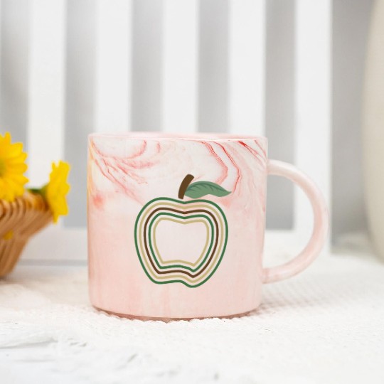 School Marble Mugs, Camo Apple First Day Of School Marble Mugs,