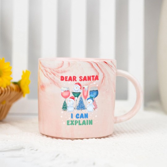 Schneemann Dear Santa I can Explain Funny Marble Mugs