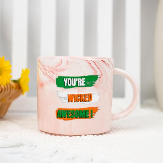 You're Wicked Awesome Graphic Marble Mugs