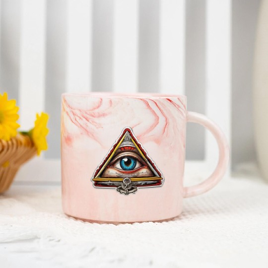 Illuminati one eye symbol of world society Marble Mugs
