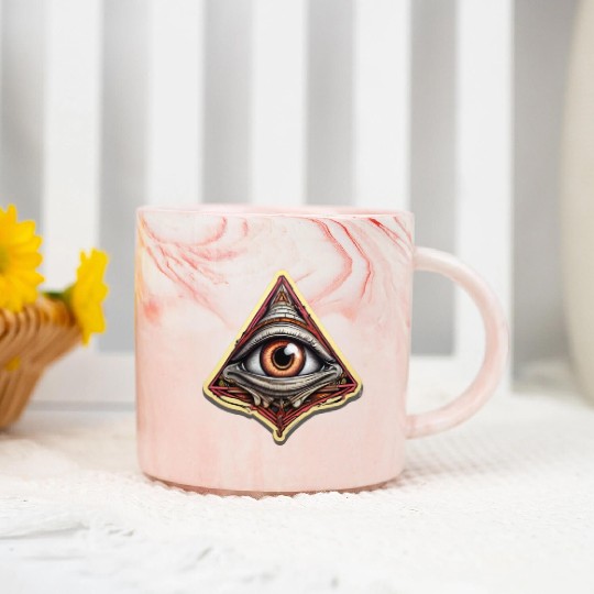 Illuminati one eye symbol of freedom world society Marble Mugs