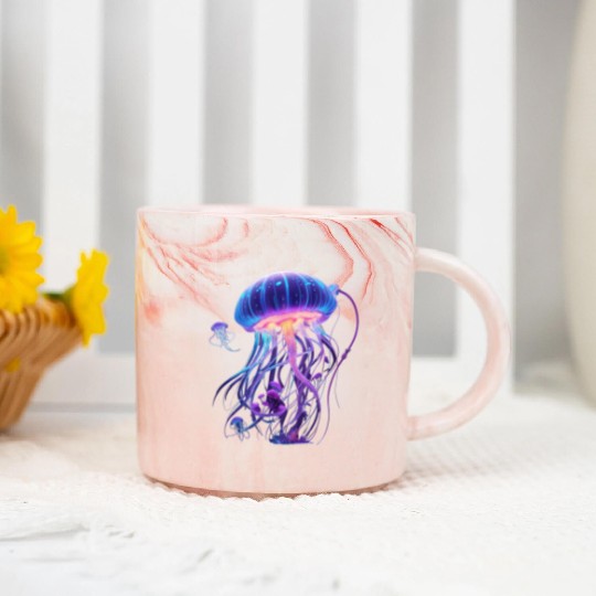 Jellyfish Jewels Marble Mugs