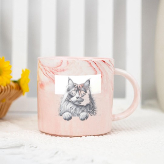 More Treats persian 1- Cute realistic cat drawing Marble Mugs