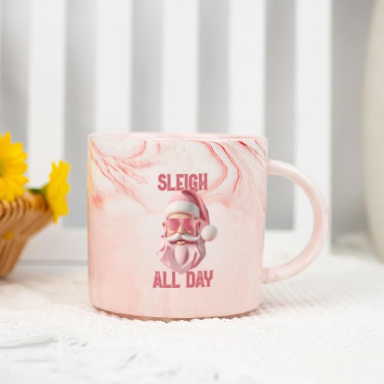 Sleigh all day Marble Mugs