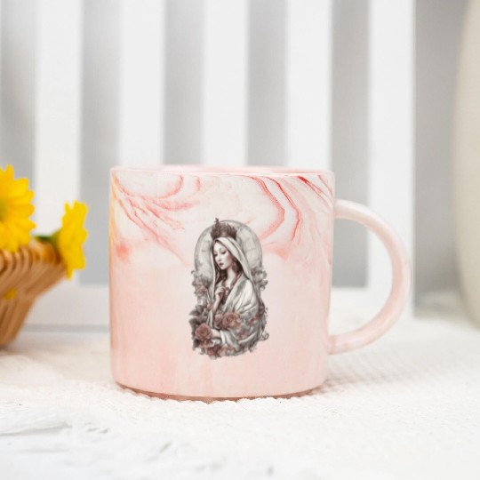 Blessed Virgin Mary Marble Mugs