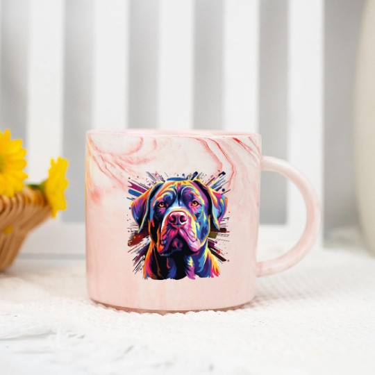 Watercolor Colorful Cane Corso Marble Mugs
