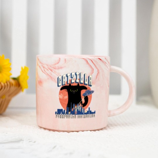 Catzilla king of cats,movie parody Marble Mugs