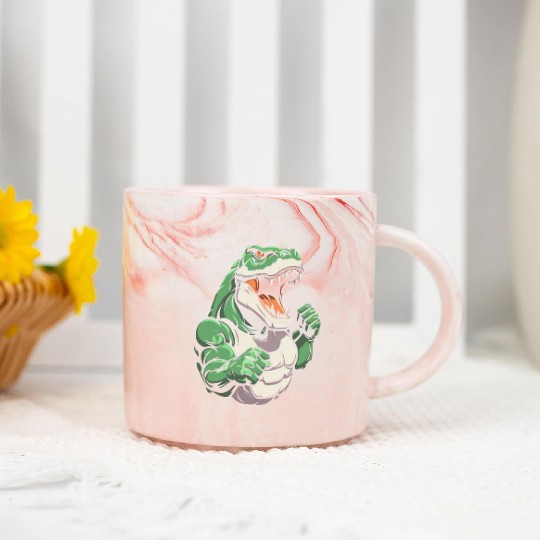 Workout Gym T Rex Marble Mugs