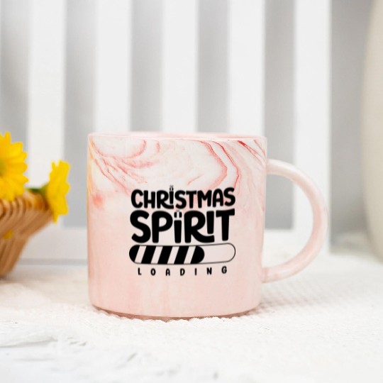 Christmas spirit loading , Funny , Digital Art Marble Mugs