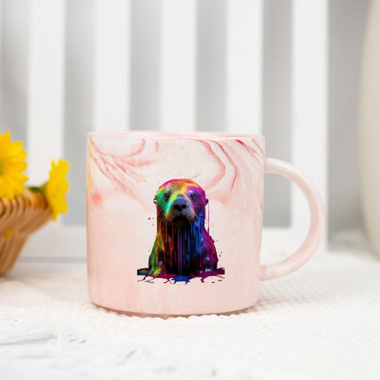 Rainbow Sea Otter Marble Mugs
