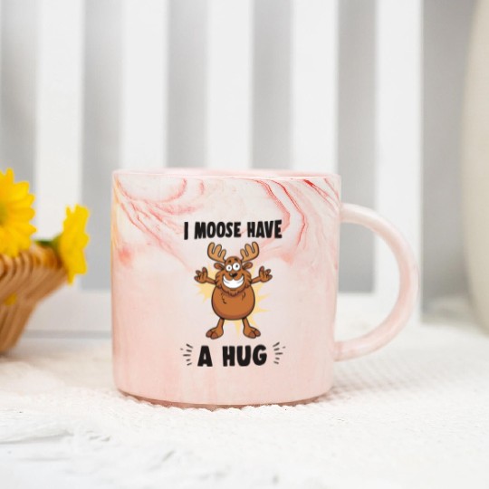 I Moose Have A Hug Funny Elk Moose Marble Mugs