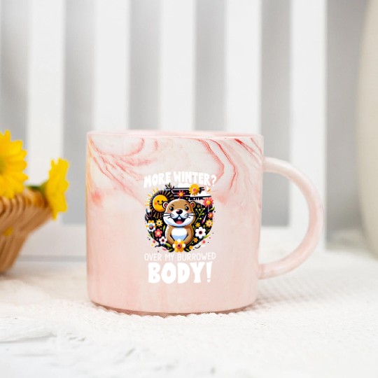 Groundhog Day 2024 Enthusiast February 2nd Marble Mugs