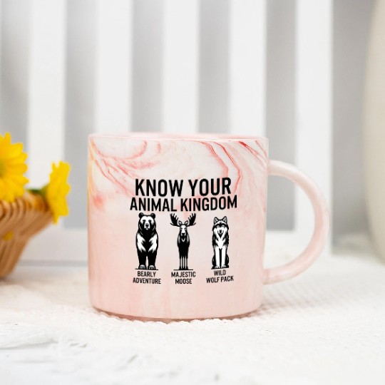 Jungle Marble Mugs, Know Your Animal Kingdom Bear Moose