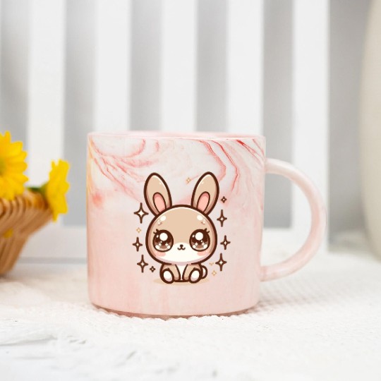 Rabbit Bubble Tea Kawaii Marble Mugs