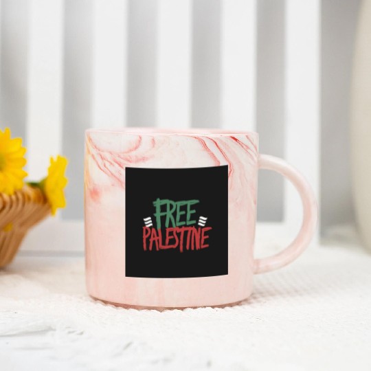 free free Palestine typography 2 Marble Mugs