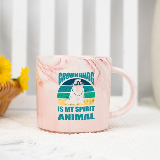 funny Respect the groundhog Marble Mugs