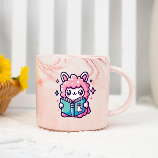 Little Cute Llama Marble Mugs