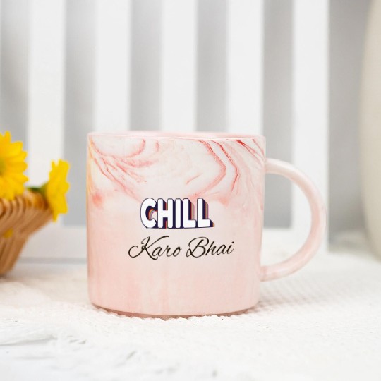 Chill karo bhai (urdu) ' Just chill my dear' Marble Mugs