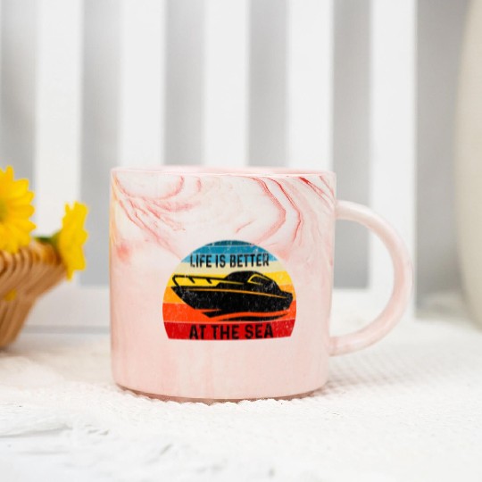 Life is better at the Sea Marble Mugs