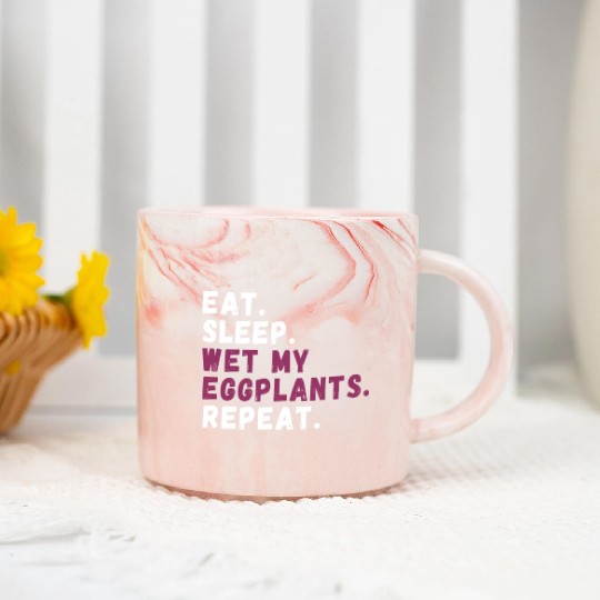 Eggplant Lover Healthy Cuisine Gardening Marble Mugs