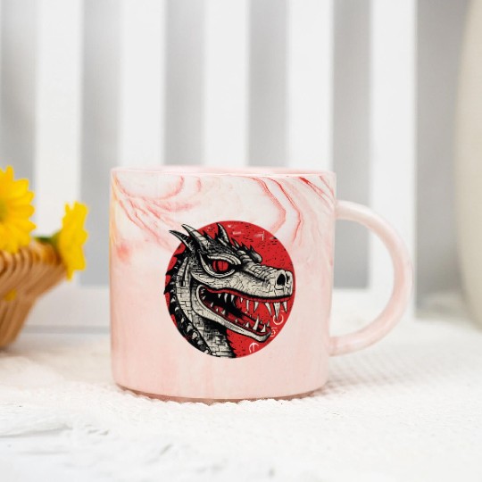 Embrace the Power of the Dragon Marble Mugs