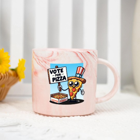 Vote for Pizza Marble Mugs