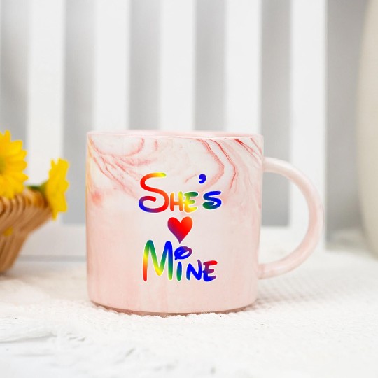 LGBT Pride I'm Her She's Mine Lesbian Couple Love Marble Mugs