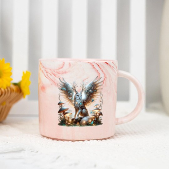 Mystic Owl of the Enchanted Forest Marble Mugs