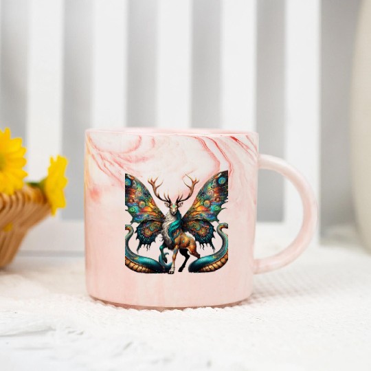 Celestial Stag The Seraph of the Forest Marble Mugs