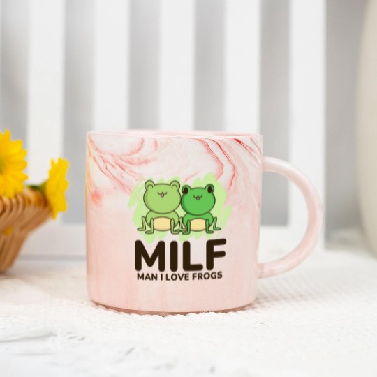 Milf, man I love frogs Marble Mugs