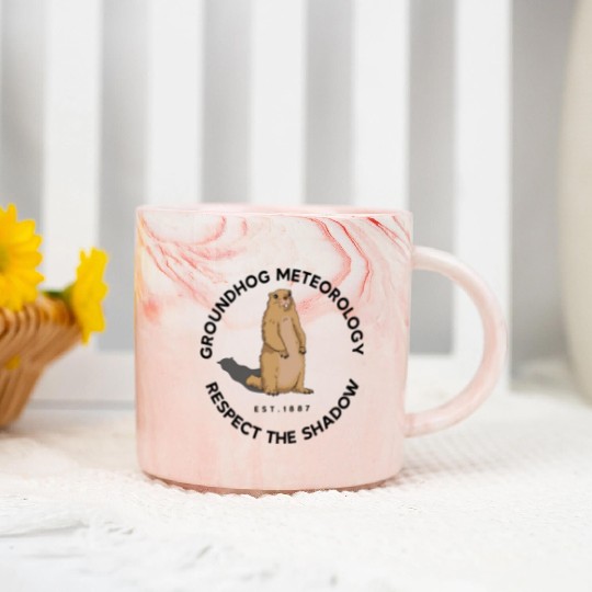 Respect The Shadow Rodent Happy Groundhog Day Marble Mugs
