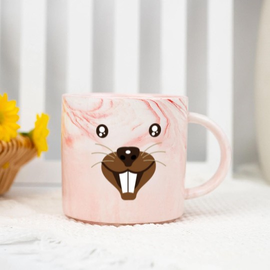 Groundhog Face Rodent Happy Groundhog Day Marble Mugs