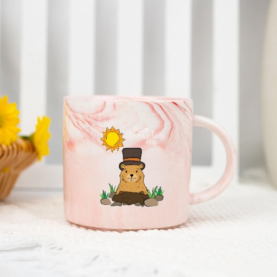 Happy Groundhog Day Animal Groundhog Spirit Rodent Marble Mugs